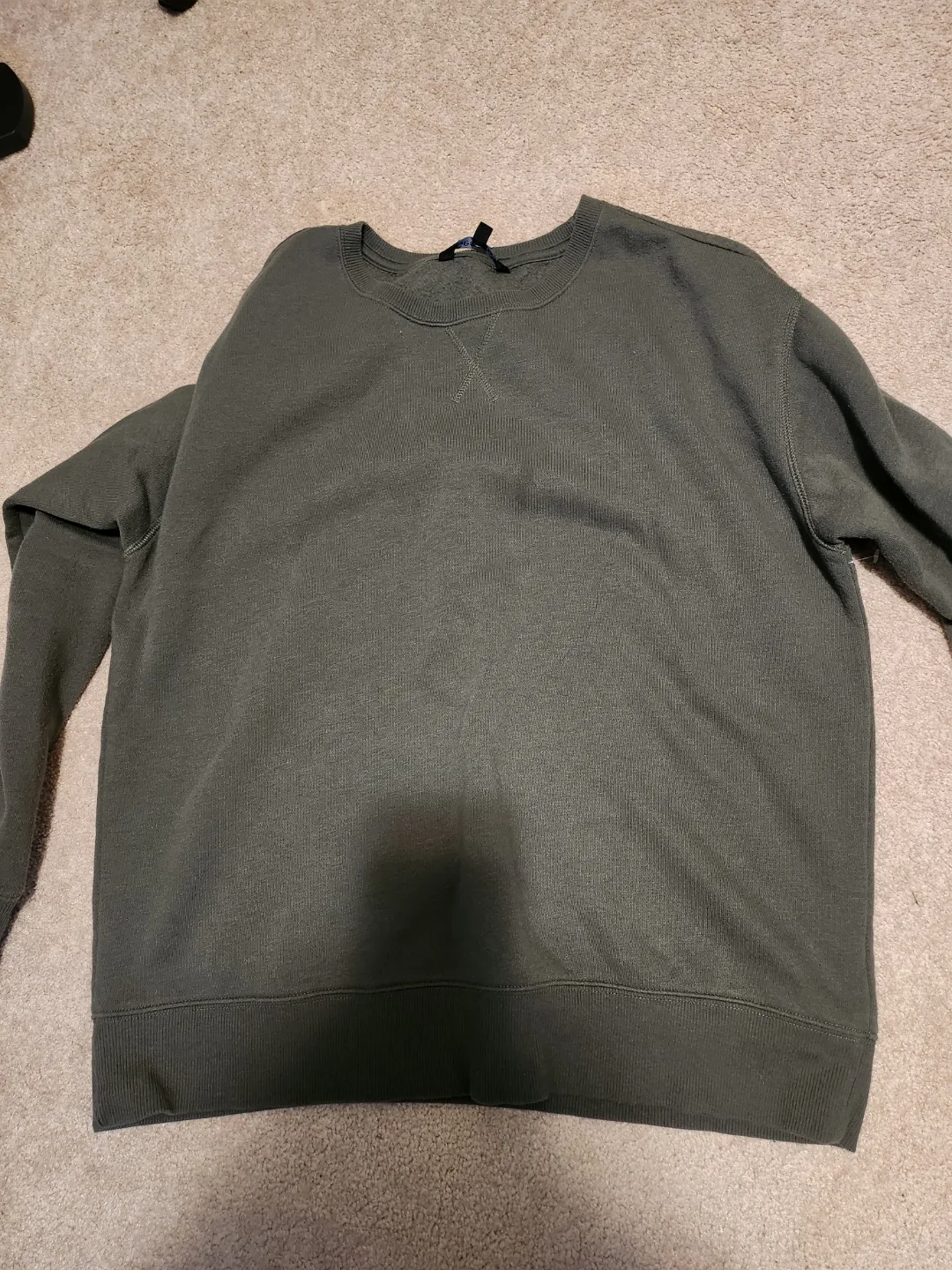 Men's Dark Green Crewneck Sweatshirt thumbnail