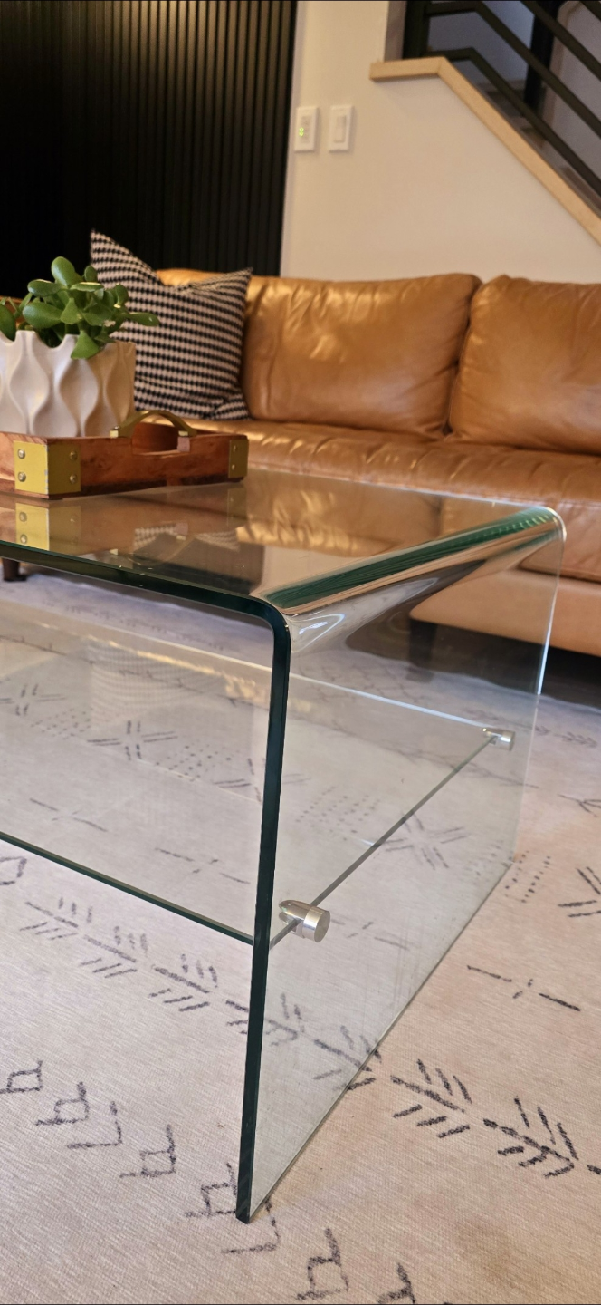 Modern Glass Coffee Table with Tempered Glass Top - photo 2