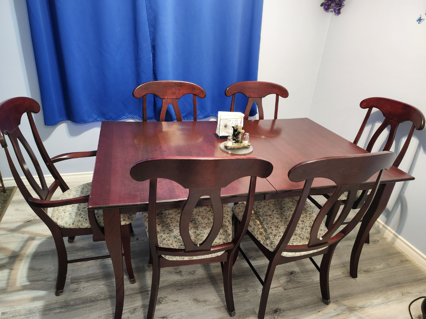 6-Piece Dining Set - Dark Wood Table and Chairs