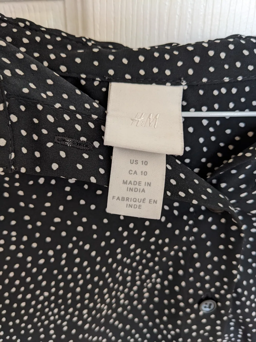 H&M Women's Black and White Polka Dot Blouse image indicator(3)