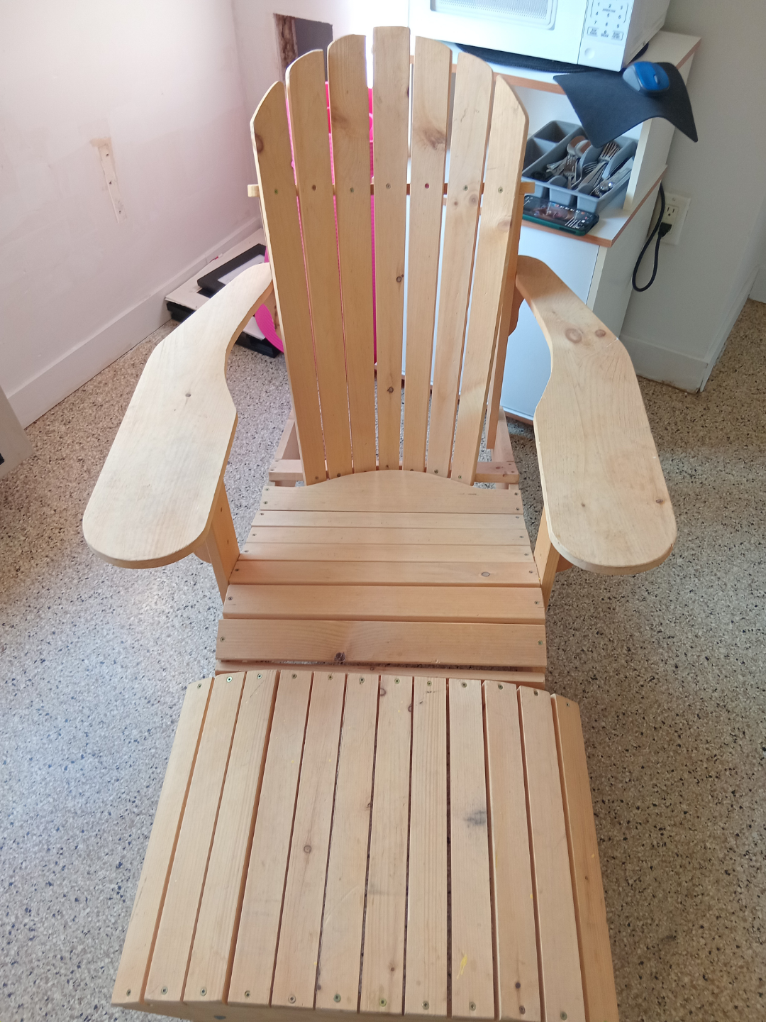 Wooden Adirondack Chair with Footrest