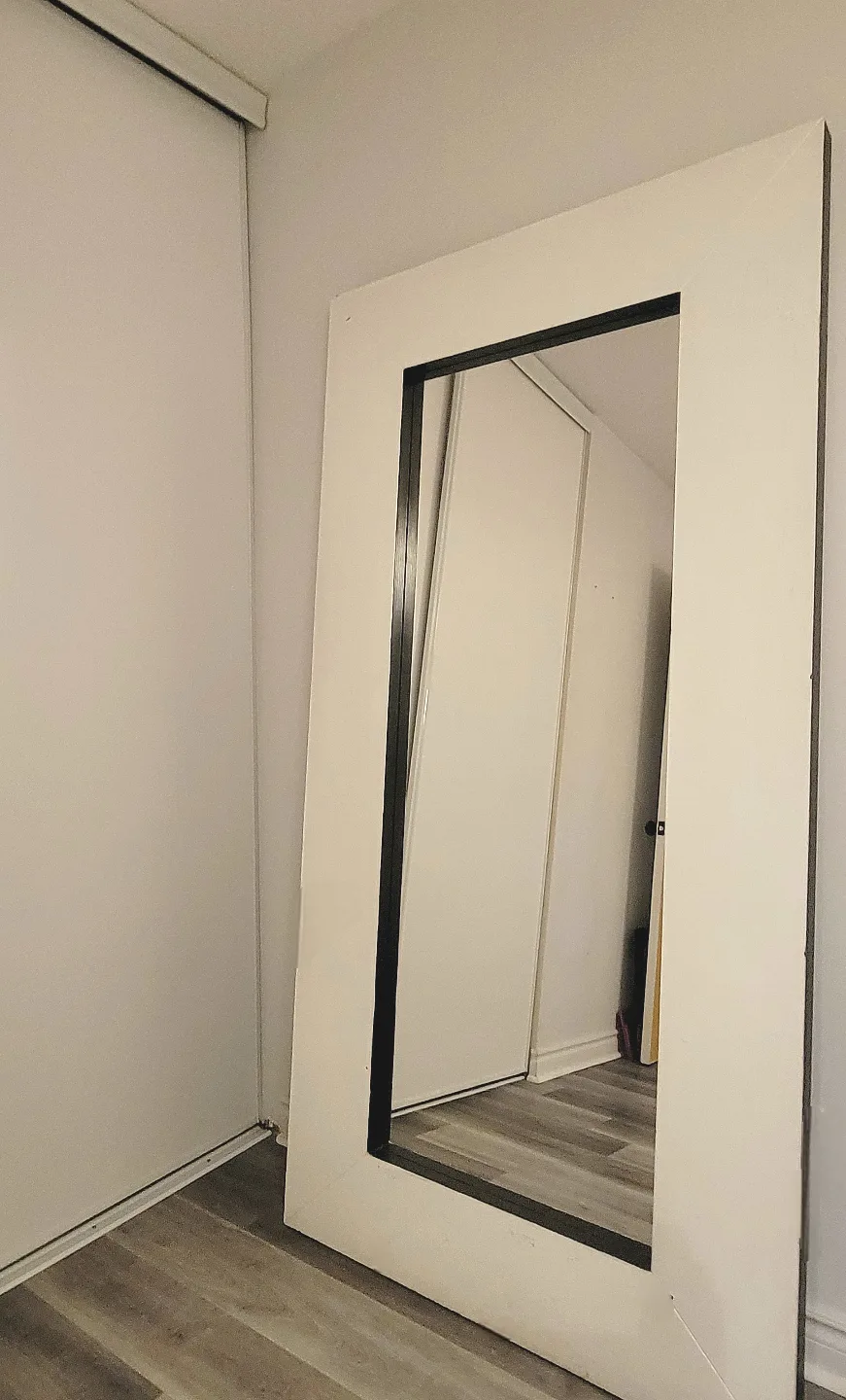 Large Floor Mirror with Black and White Frame image indicator(2)