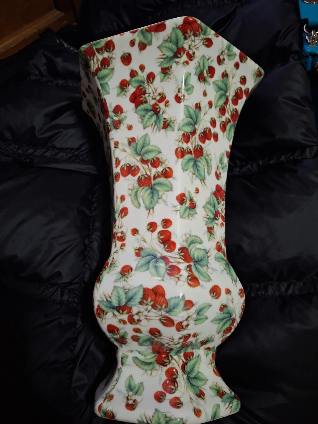 Strawberry Print Porcelain Vase thumbnail