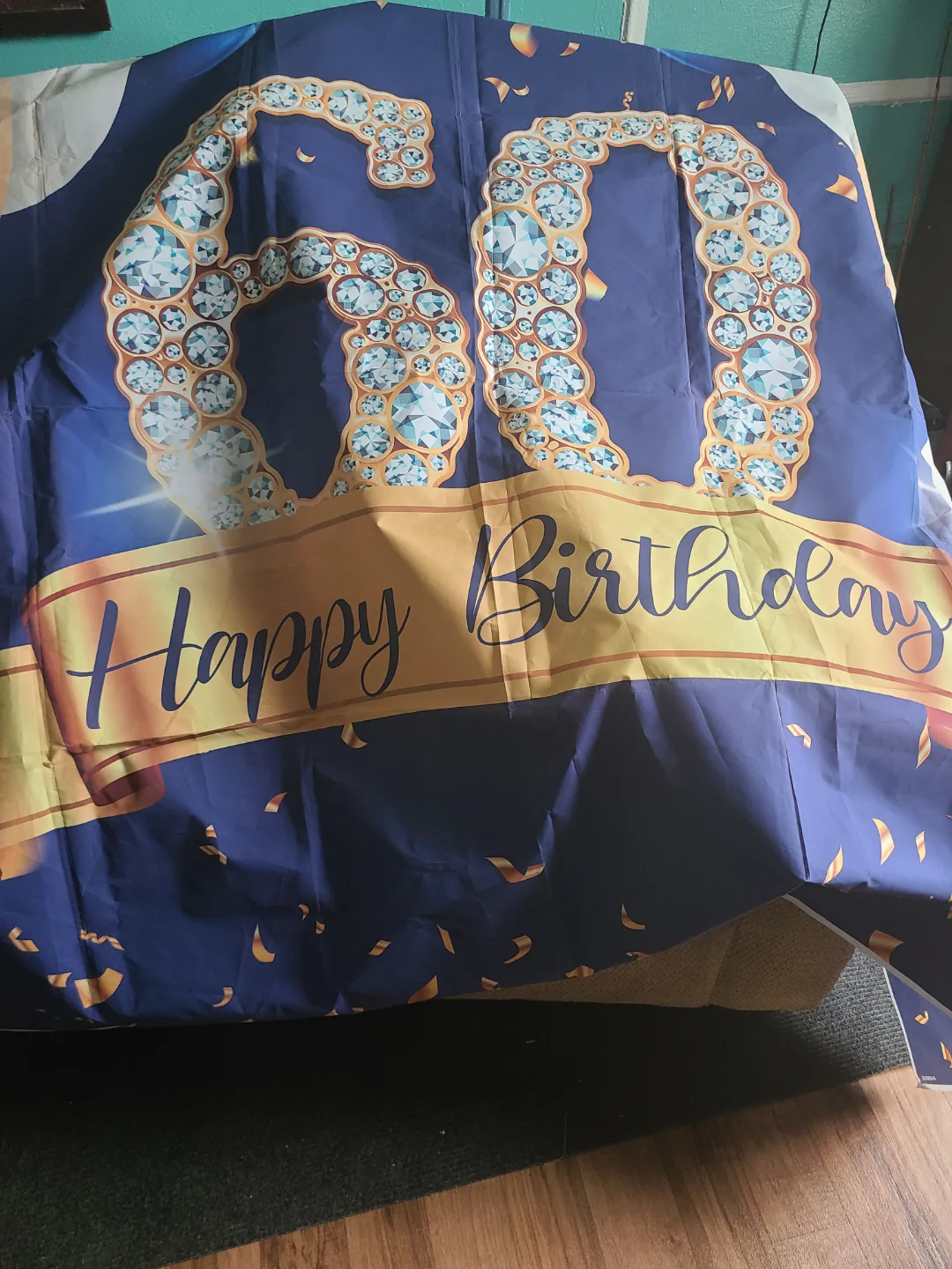 60th Birthday Party Backdrop - Diamond & Balloons image indicator(4)