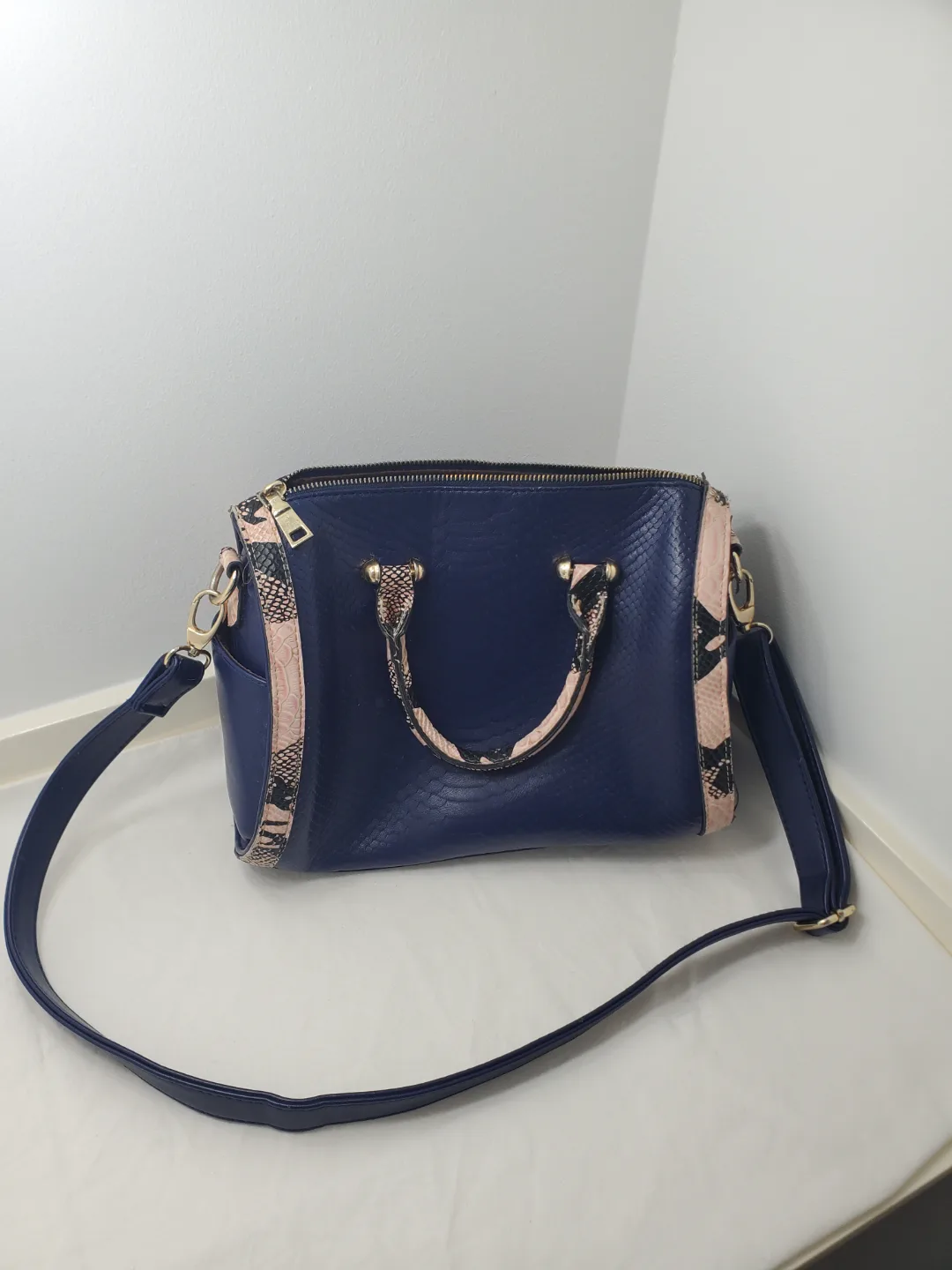 Navy Blue and Pink Handbag #freecycle thumbnail