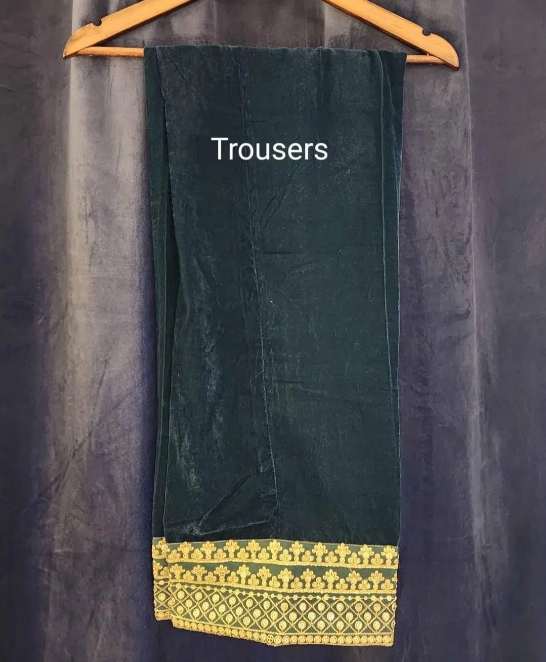 Cross Stitch Velvet Shalwar Kameez Gold image indicator(5)