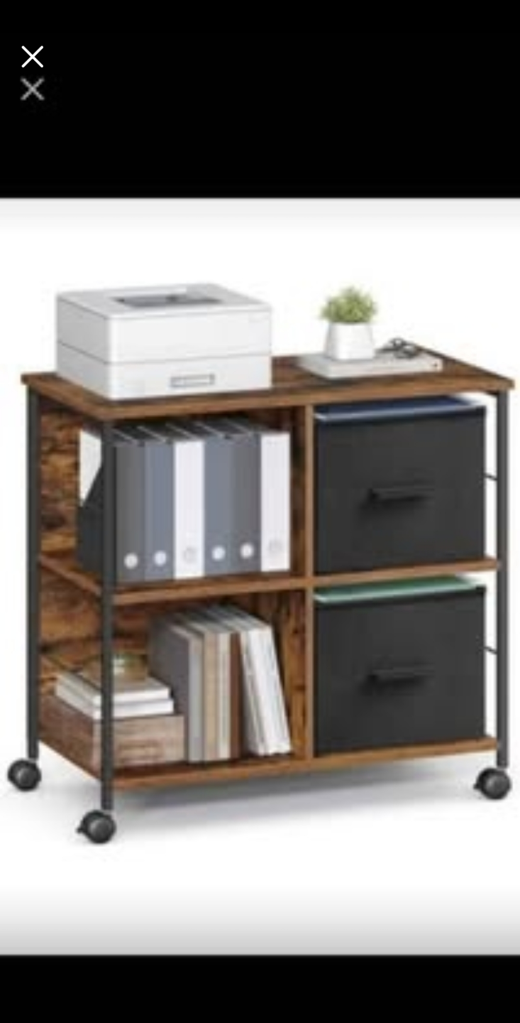 Rustic Industrial Mobile Storage Organizer with Drawers