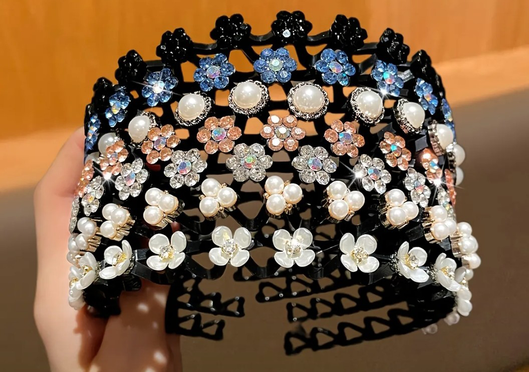 Rhinestone Flower Hair Bands