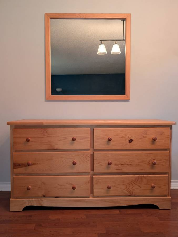 Wooden Dresser and Mirror Set - photo 5