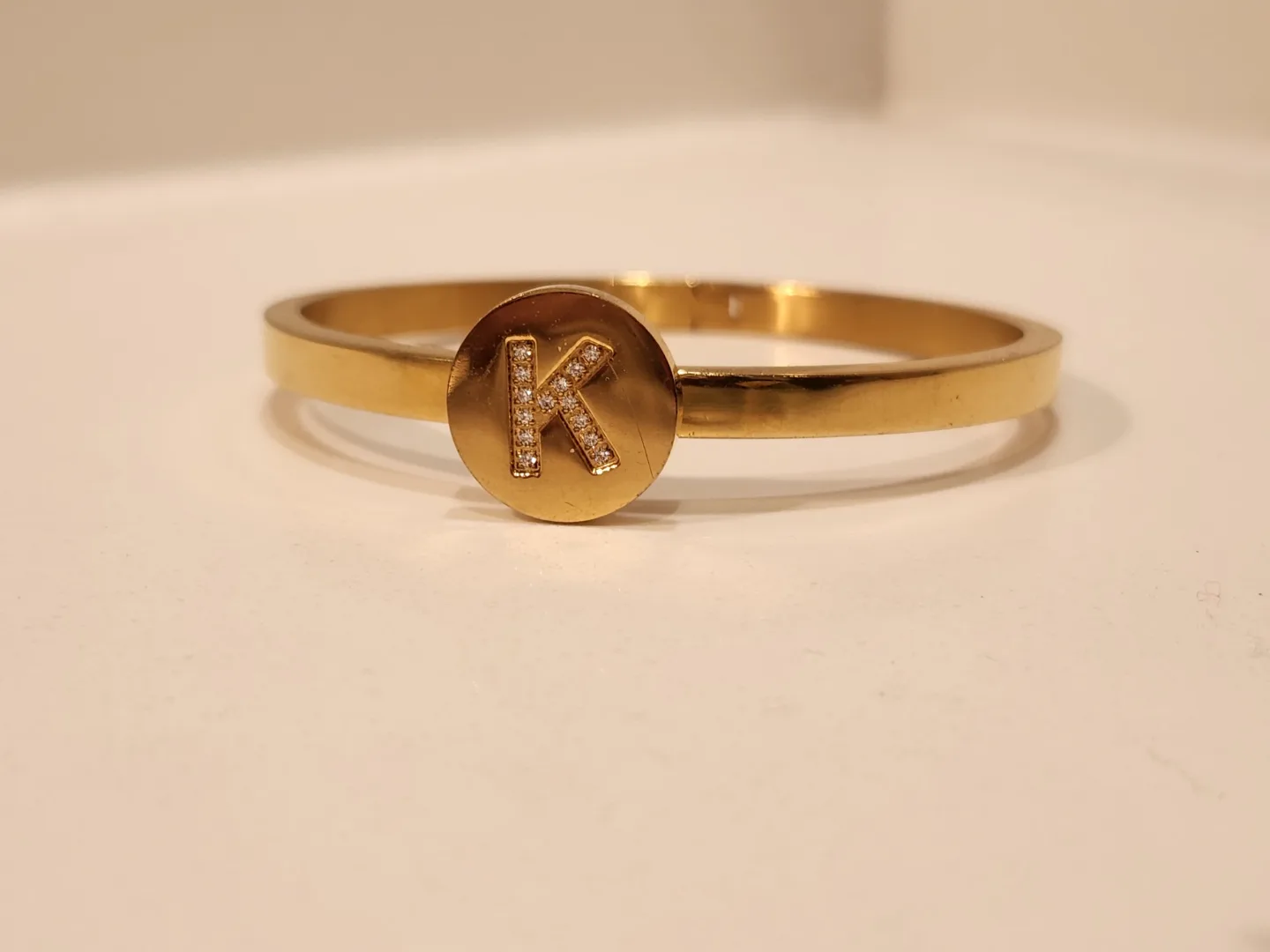 Gold Plated Initial K Bracelet image indicator(2)