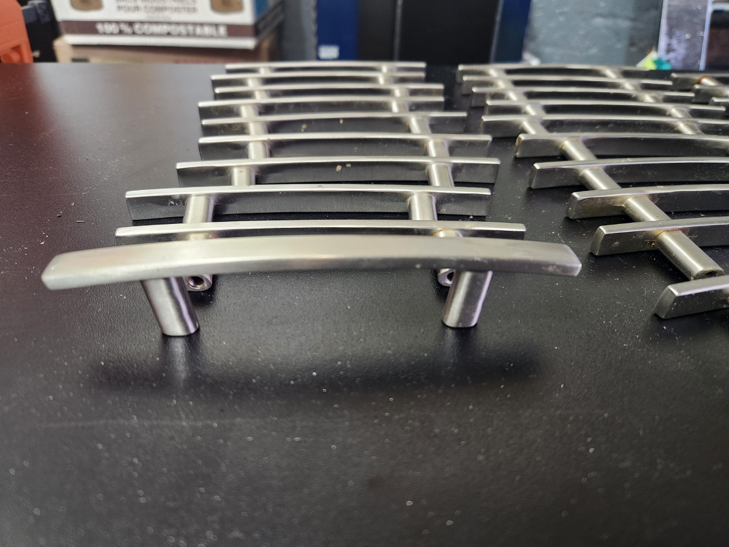 27 Brushed Nickel Cabinet Drawer Pulls - 3" Centers