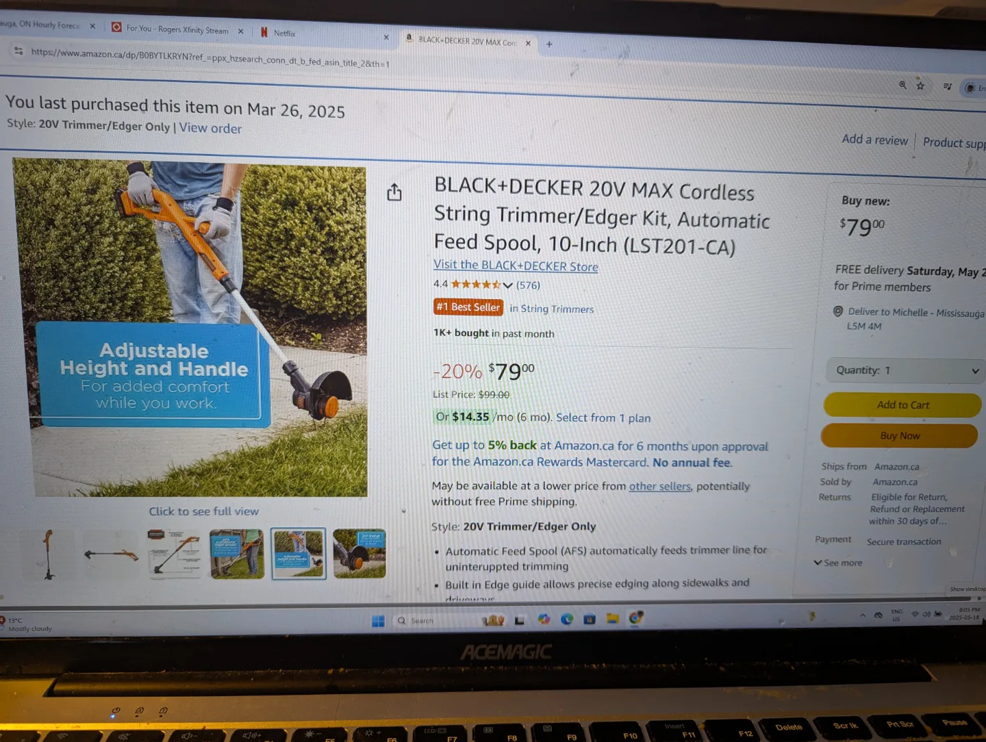 BLACK+DECKER 20V MAX Cordless String Trimmer/Edger Kit thumbnail