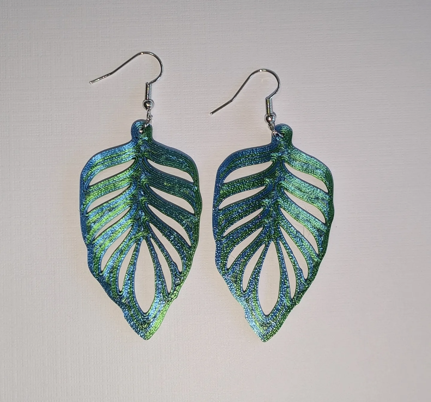 Leaf Dangle Earrings - New, 3D printed thumbnail