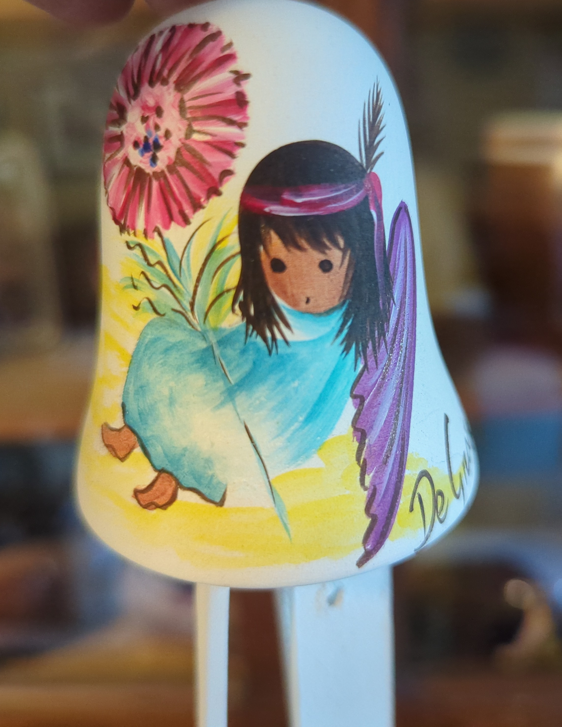 De Grazia Hand-painted Sandstone Wind Chime & laminate print