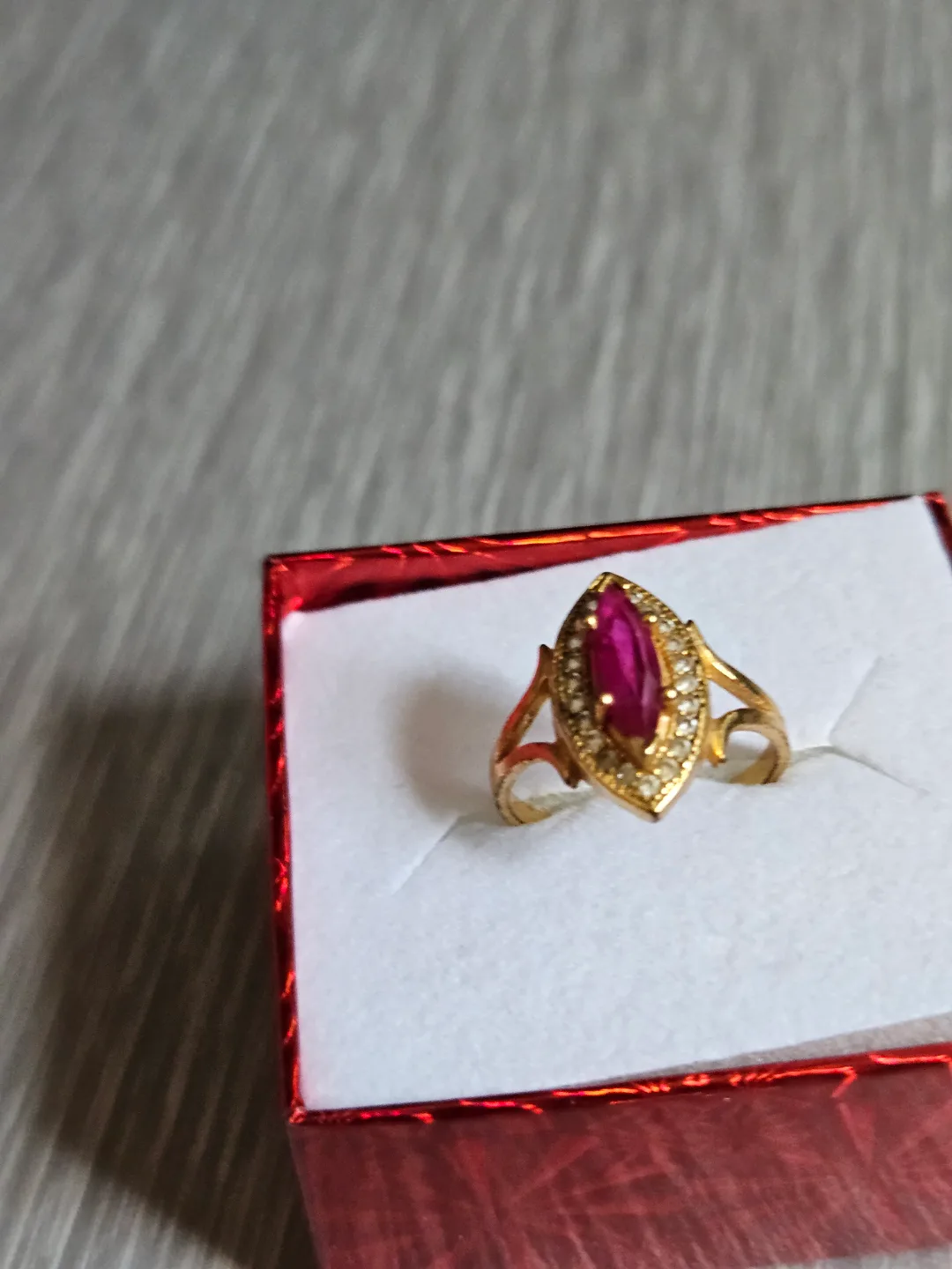 Marquise-cut Ruby Ring with Accents image indicator(2)