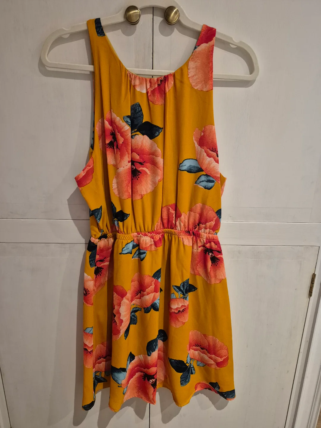 Twik Exclusive Editions Mustard Yellow Floral Dress Size L/G thumbnail