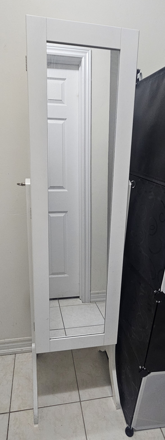 Wooden Jewelry Armoire with Mirror