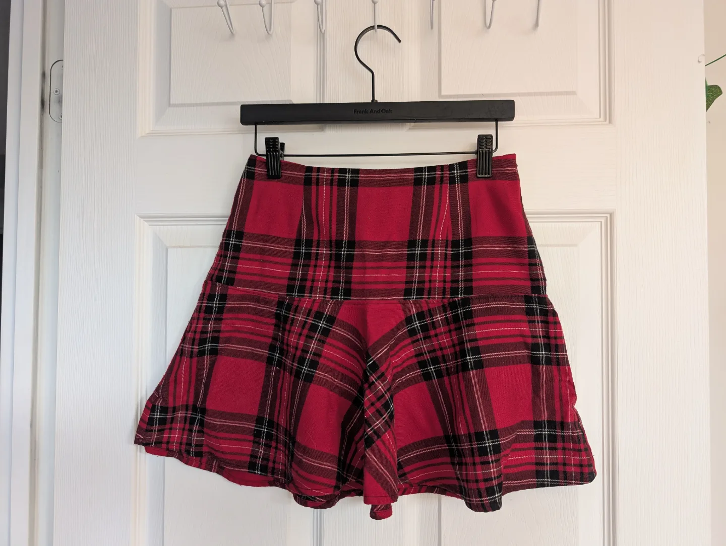 Garage Red and Black Plaid Mini Skirt thumbnail