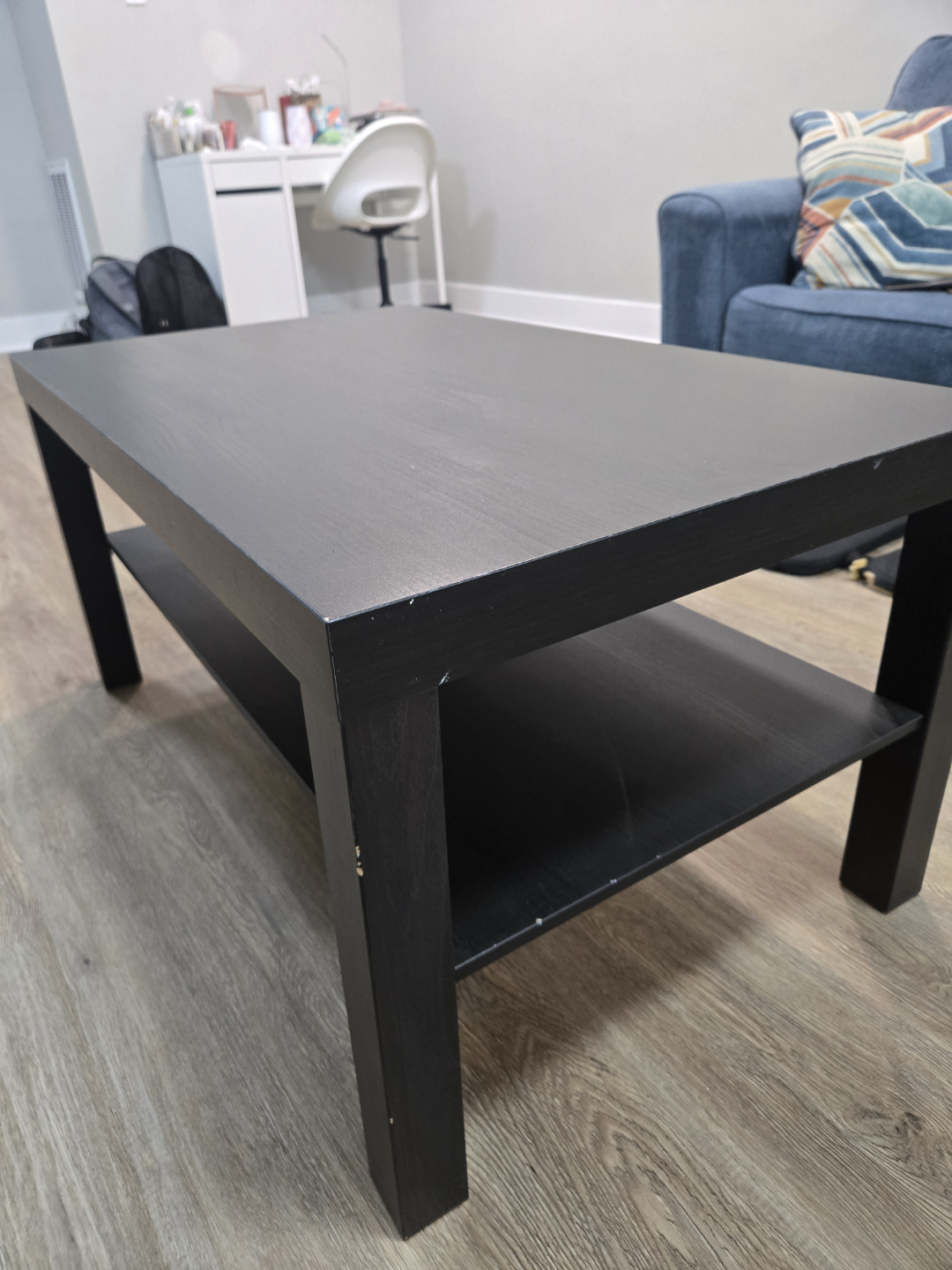 IKEA Black Coffee Table with Shelf - photo 3