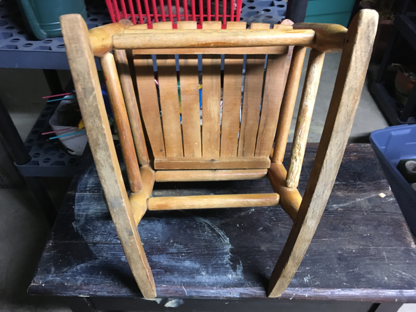 Vintage wooden child size rocking chair - photo 4