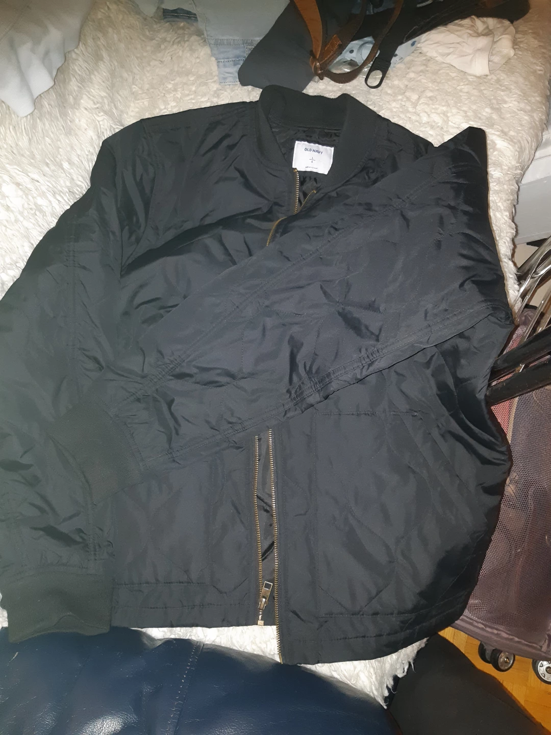 Old Navy Men's Size Large Black Bomber Jacket 🏒