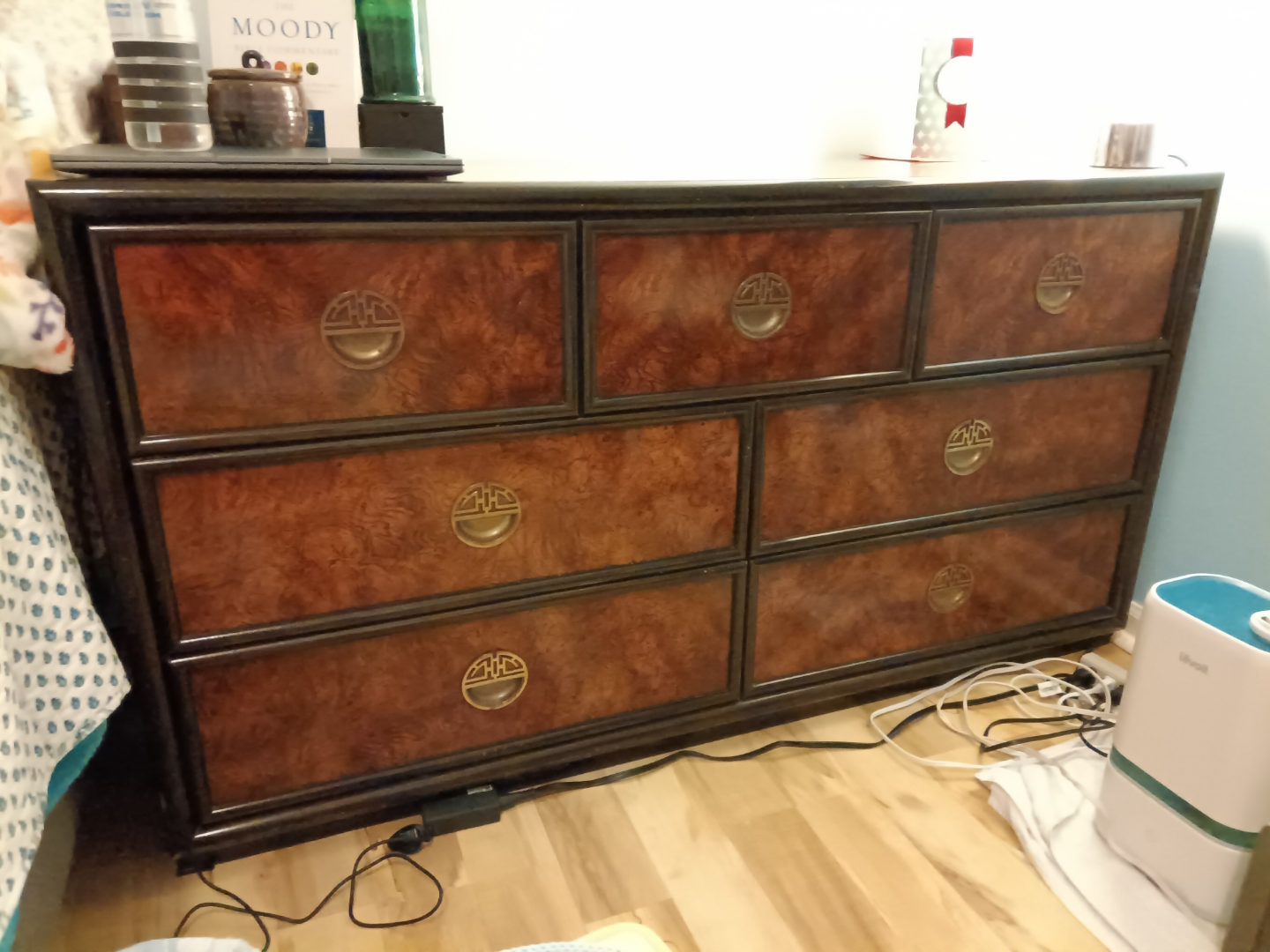Vintage Wood 6-Drawer Dresser