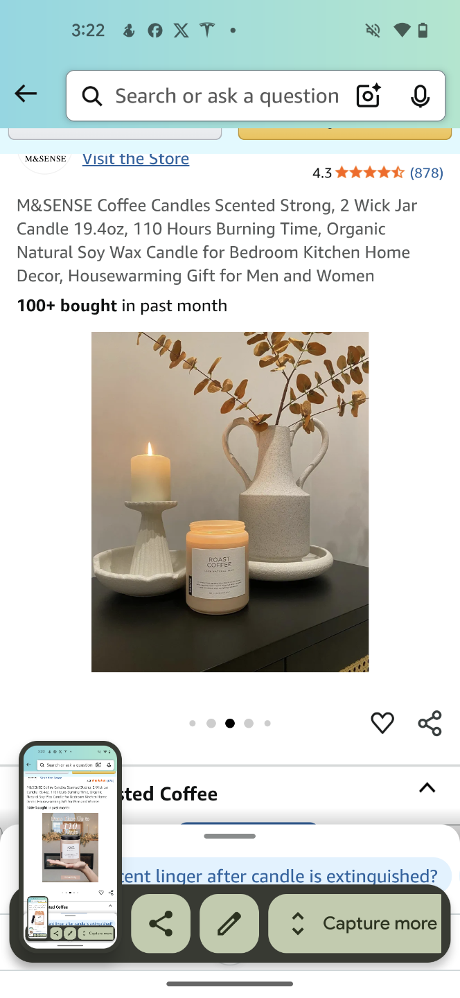 M&Sense Roast Coffee Scented Candle - 19.4oz - photo 4