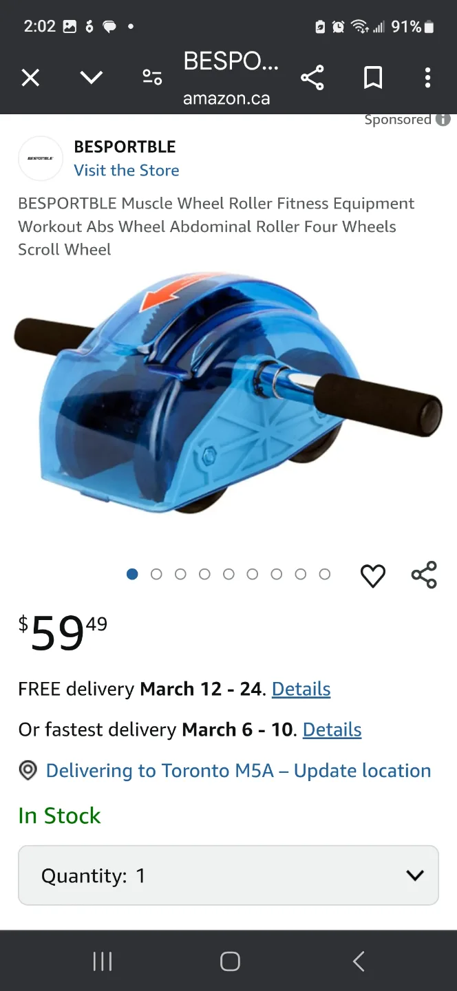 4 Wheels AB SLIDER Portable Fitness Exercise Roller. Light Wt image indicator(7)