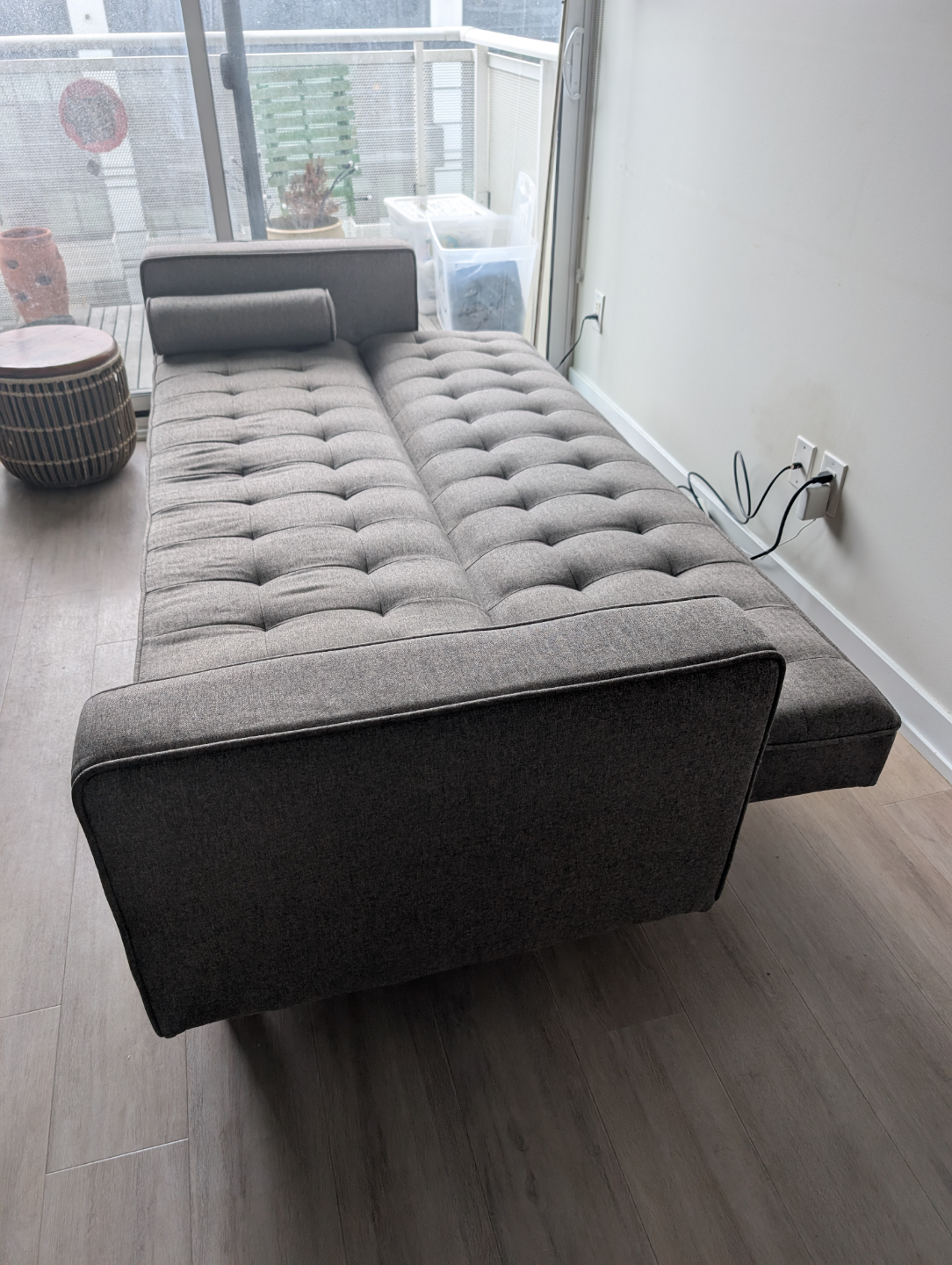 Structube Jean Grey Sofa Bed with Wooden Legs - photo 5