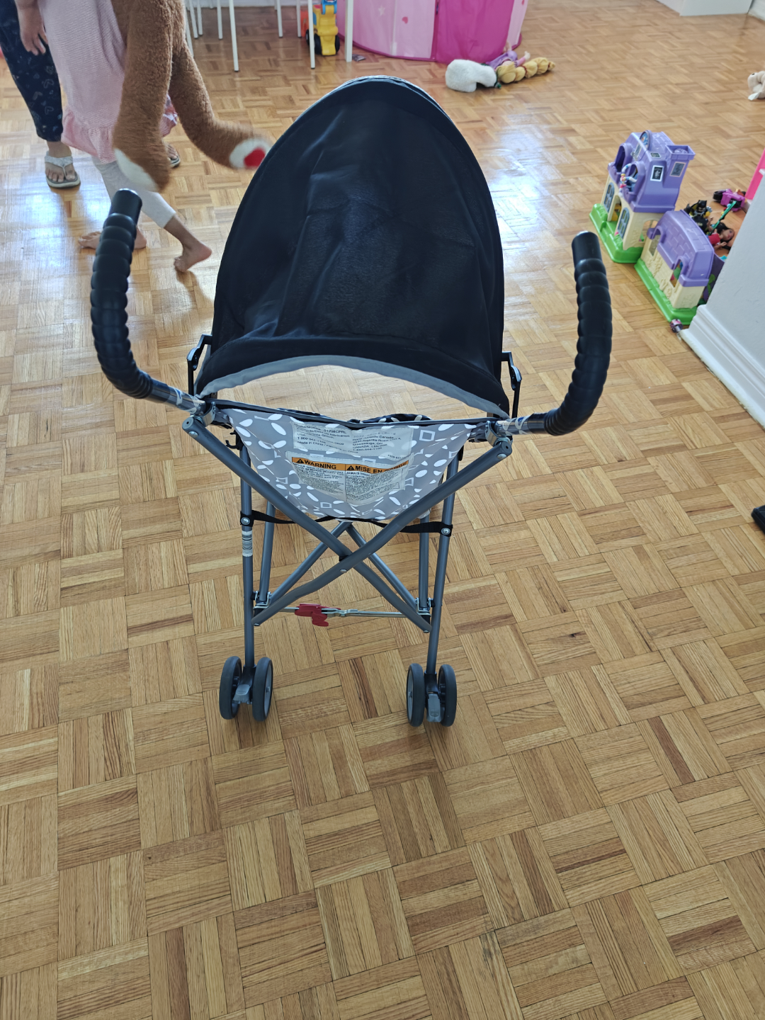 Lightweight Baby Stroller - Black and White Pattern