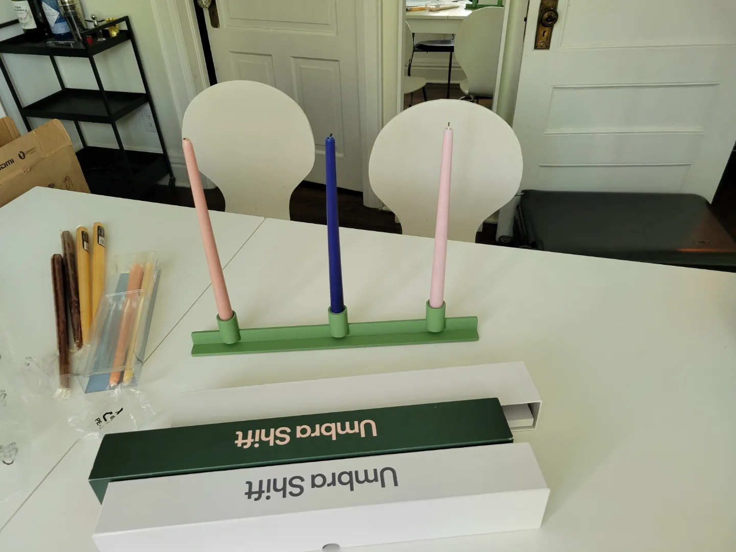 Umbra Shift Rail Candelabra Teal Green Candlestick Holder image indicator(6)