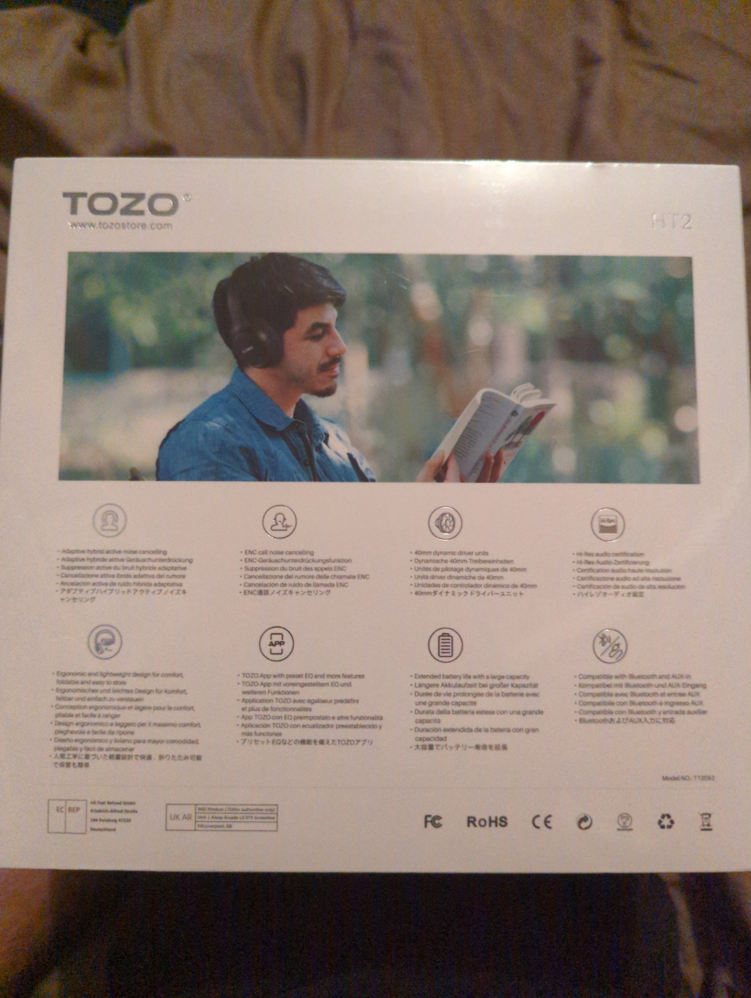 TOZO HT2 Noise Cancelling Headphones - New in Box - photo 3