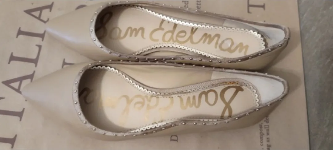 (NEW) Sam Edelman Beige Pointed-Toe Flats image indicator(7)