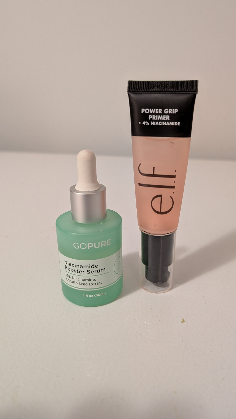 Two skin care products with Niacinamide