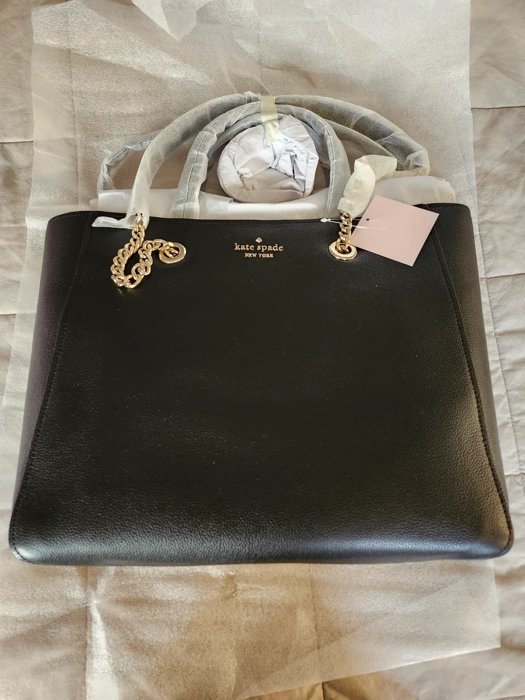 Kate Spade Black Leather Tote Bag thumbnail