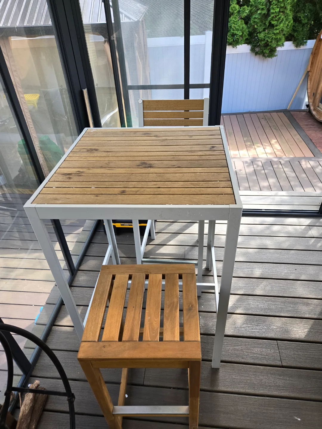 Outdoor Pub Table Set with Two Stools image indicator(3)