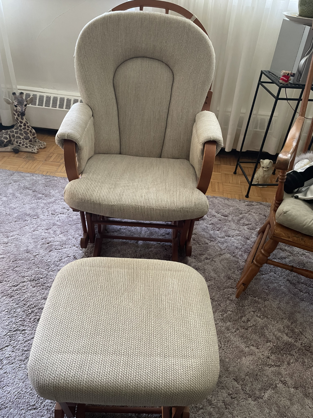 Glider Rocker Recliner with Ottoman