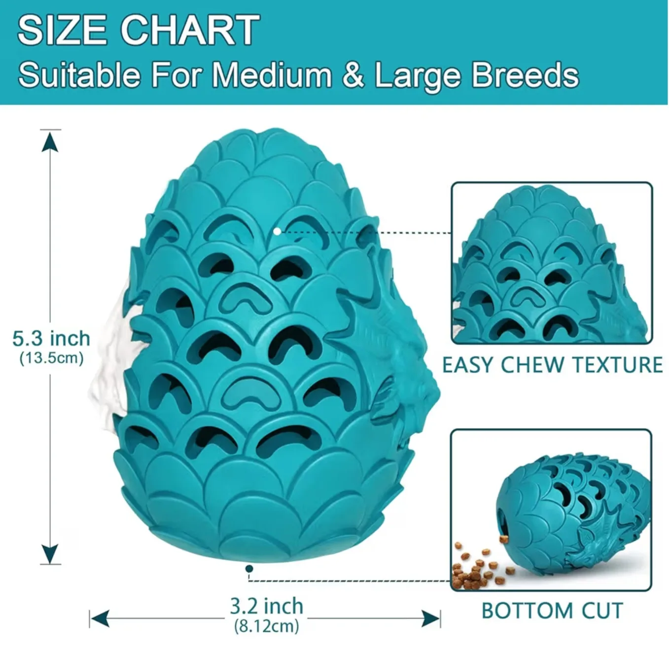Indestructible Dragon Egg Dog Toy - Teal image indicator(4)