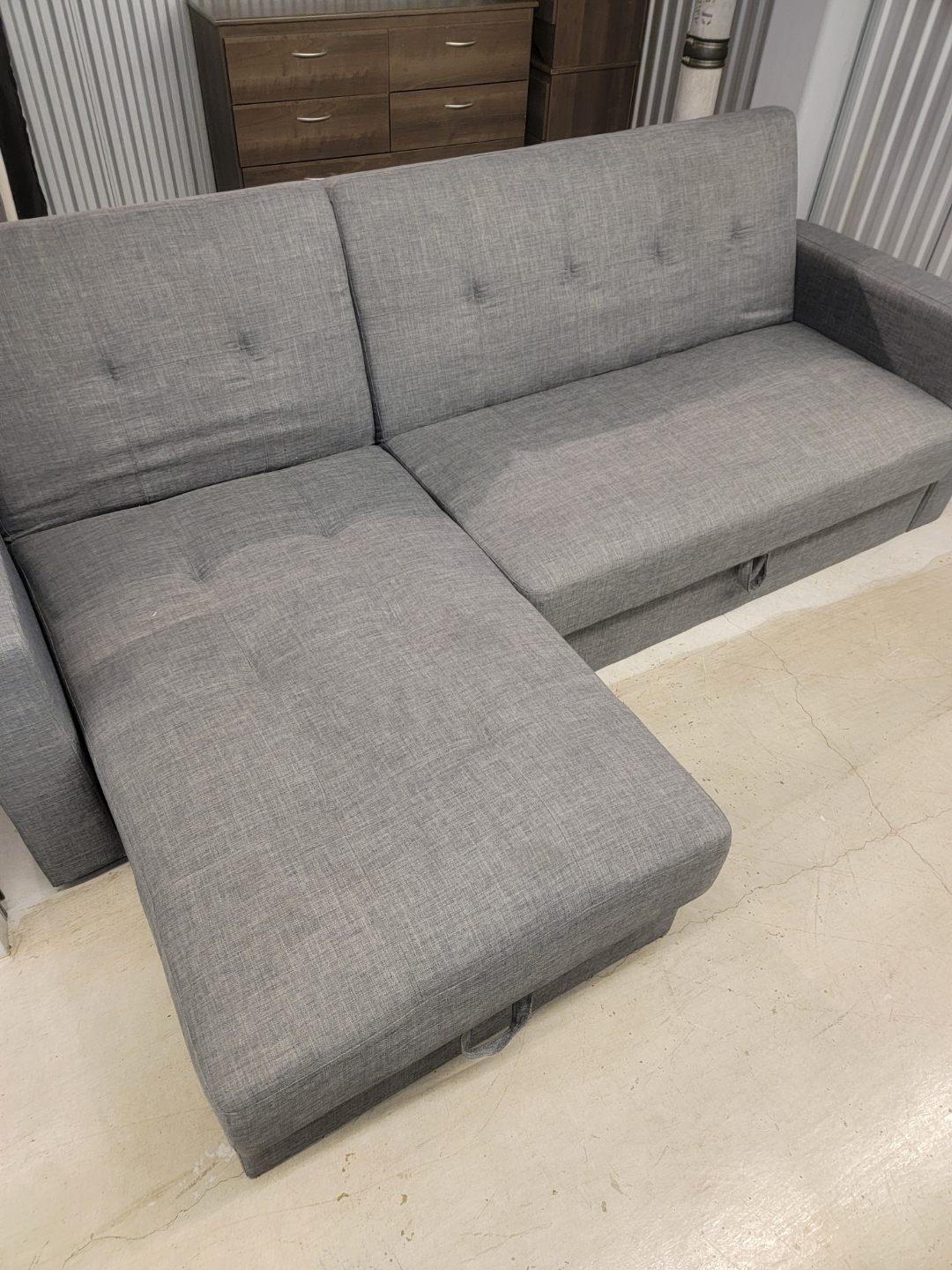 Grey Sectional Sofa Bed with Storage