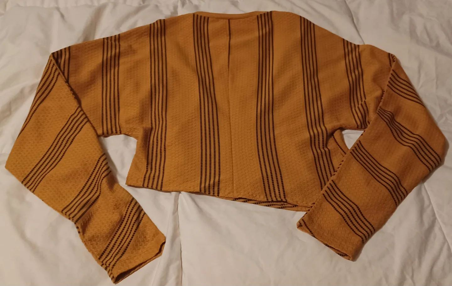 Mustard Yellow Asymmetrical Cropped Shirt image indicator(2)