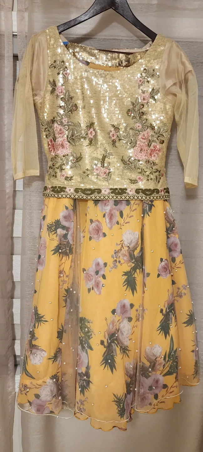 Embroidered Two-Piece Skirt, Choli with Dupatta thumbnail