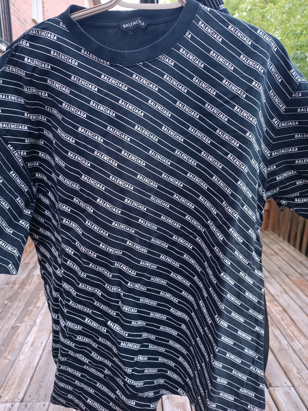 Balenciaga Black and White Logo Tee