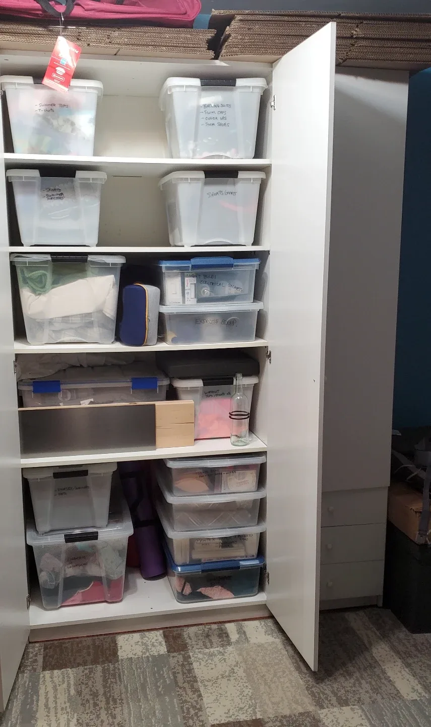 LARGE 7 ft. tall White cabinet with Shelves and Drawers image indicator(6)