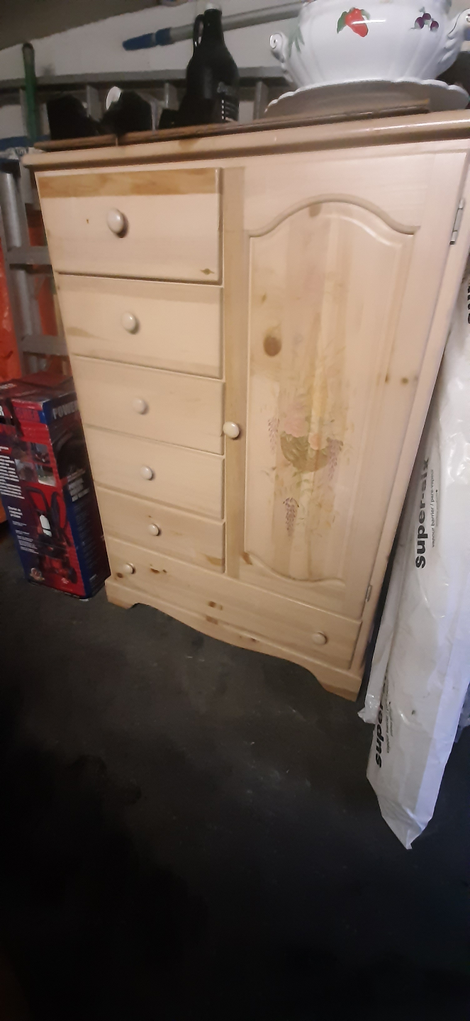Pinewood Armoire with Drawers