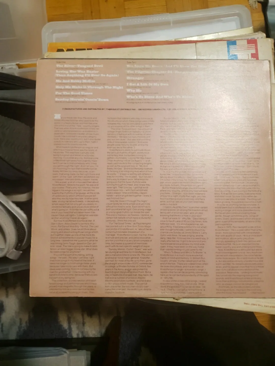 Songs Of Kris Kristofferson Vinyl Record image indicator(2)