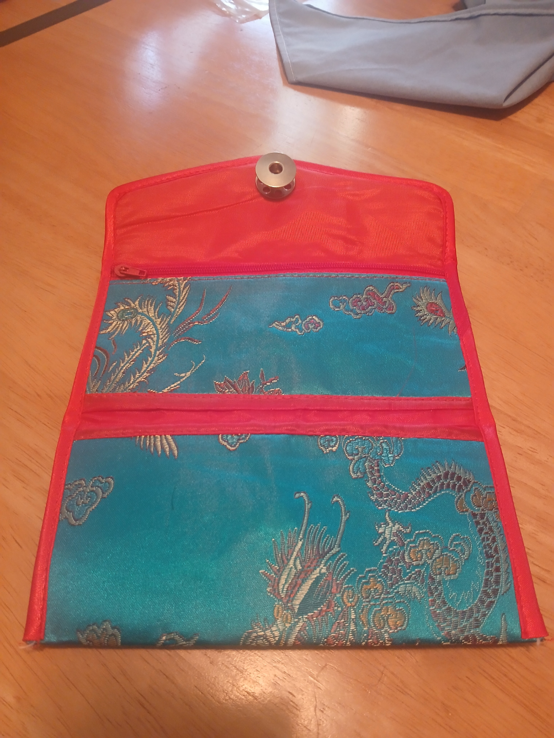 Teal and Red Brocade Clutch Purse - photo 2