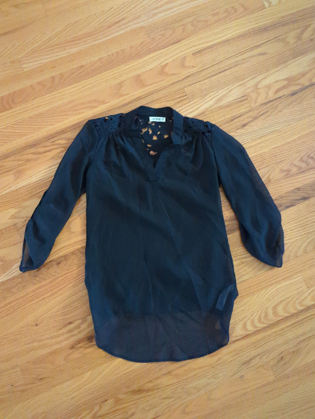 Black Lace Detail Blouse