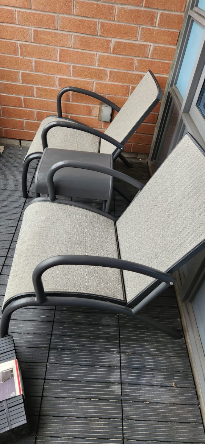 🧡Pair of Outdoor Patio Lounge Chairs with Side Table
