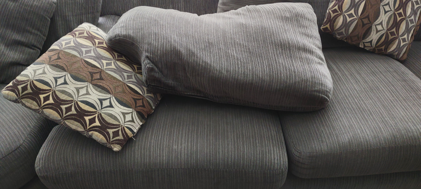 Grey Sectional Sofa with Throw Pillows - photo 5