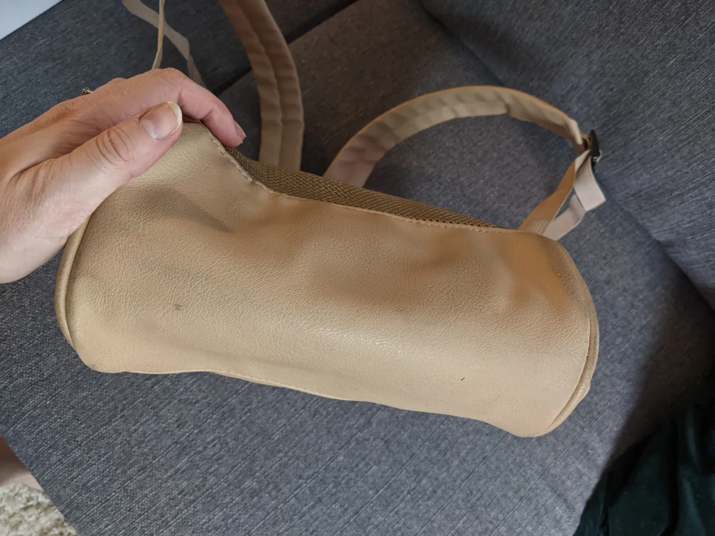 Anello Japan Faux Leather beige backpack bag image indicator(5)